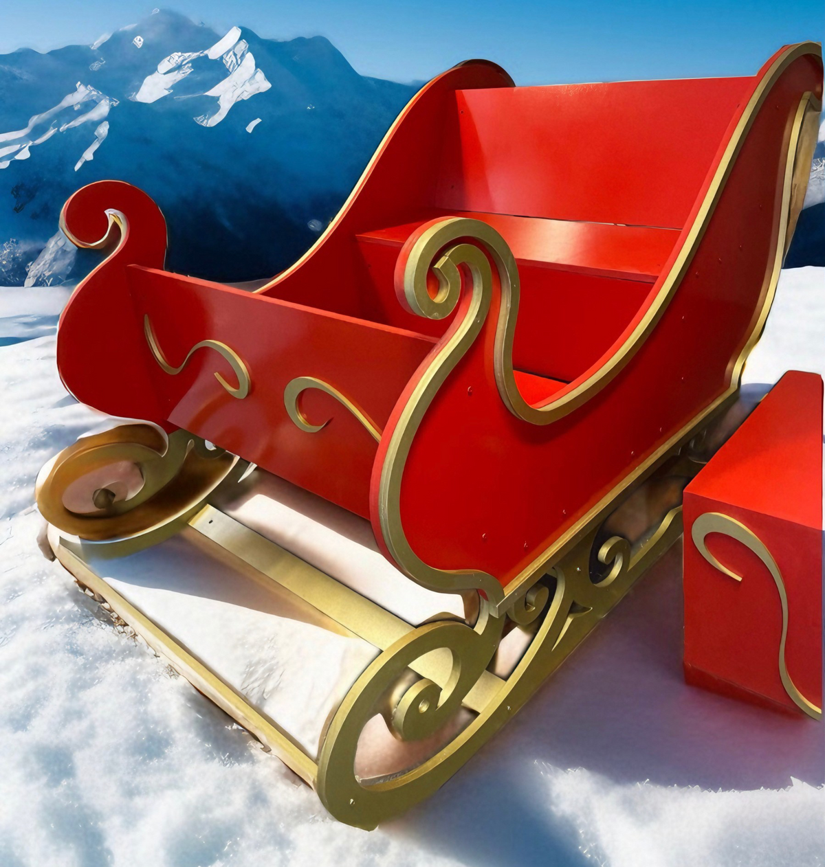 FULL SIZE SANTA SLEIGH (PAINTED)