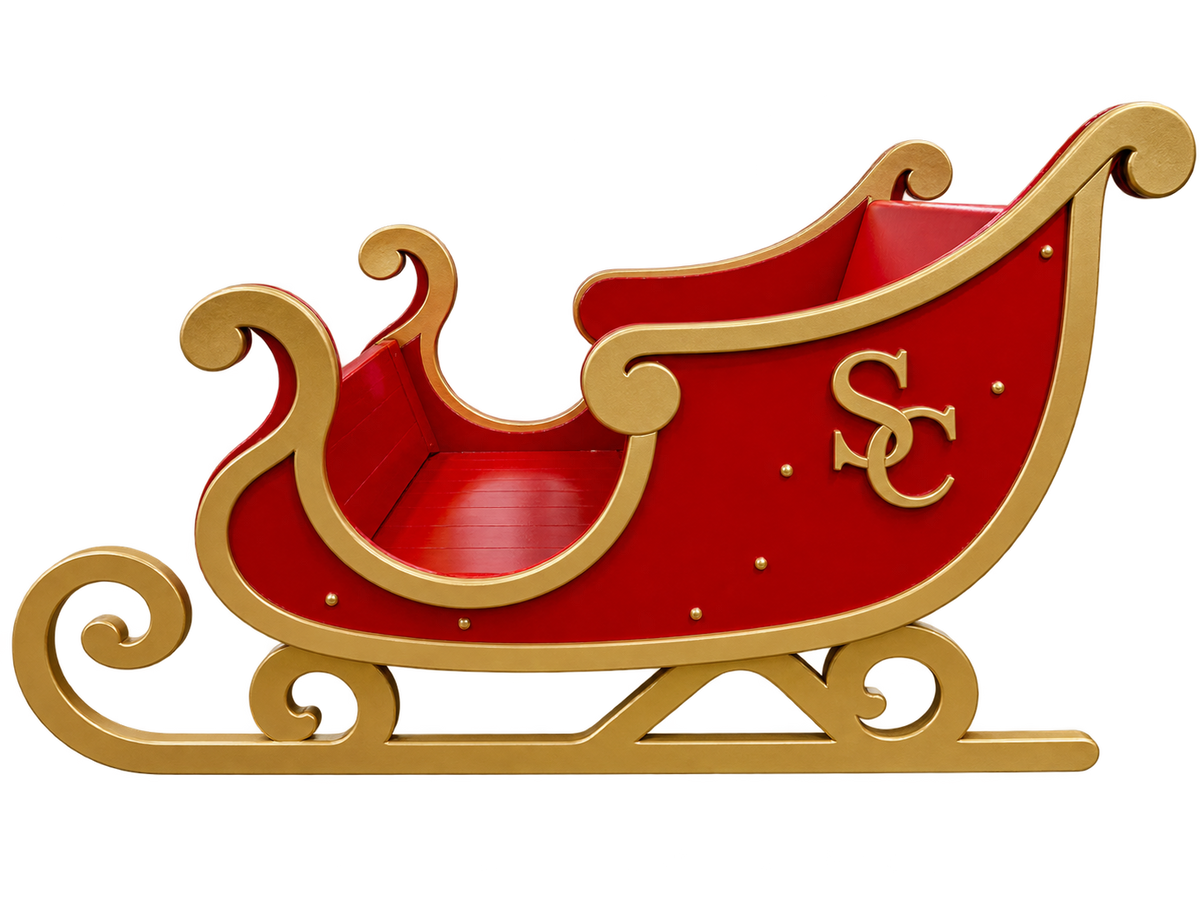 Dashers Santa sleigh indoor