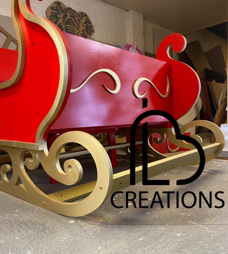 FULL SIZE SANTA SLEIGH (PAINTED)