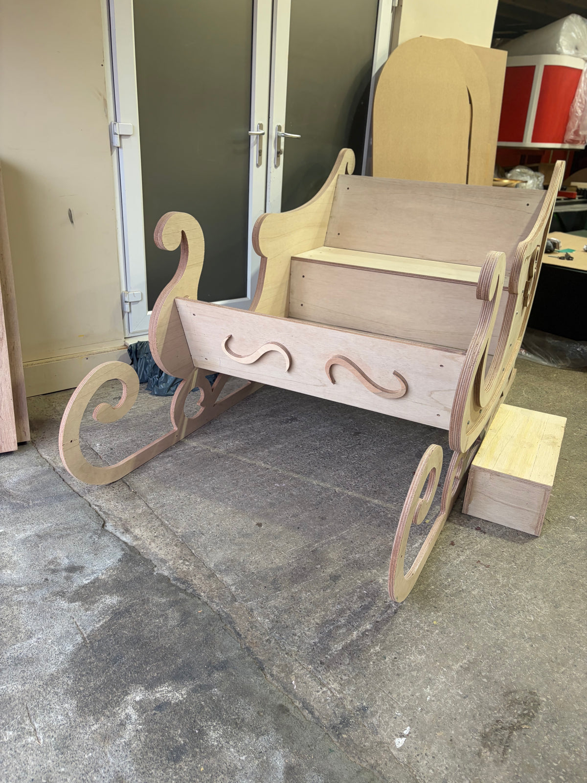 Dashers Santa sleigh indoor
